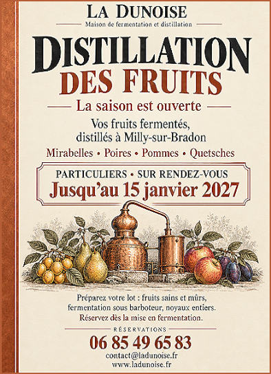 La saison de distillation des fruits est ouverte à "La Dunoise"