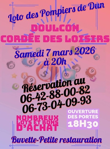 Loto des pompiers à Dun-sur-Meuse le samedi 7 mars