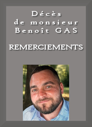 Décès de monsieur Benoît GAS, remerciements